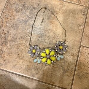 Chunky flower statement necklace jewelry